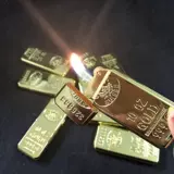 Золотая классическая зажигалка, металлическая ультратонкая глянцевая фигурка