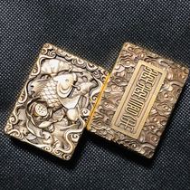 ZORRO pure copper thickened heavy battle armor shield double-sided relief classic kerosene lighter