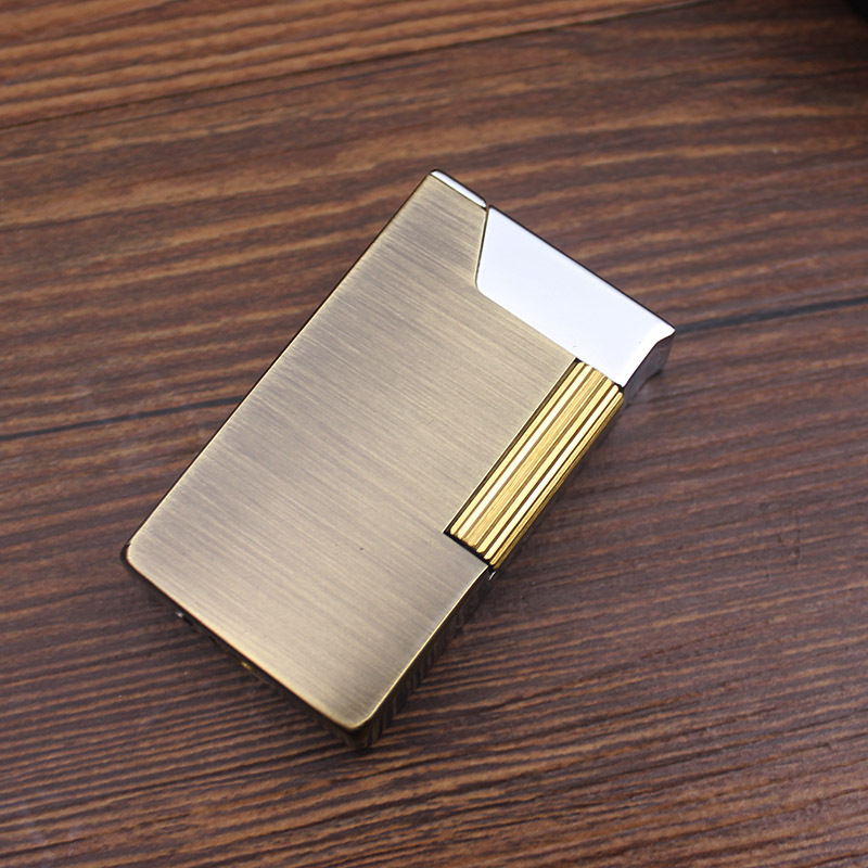 Sullo 570 kerosene lighter old side sliding nostalgia vintage retro sound pure copper wire drawing narrow and super slim flip flops