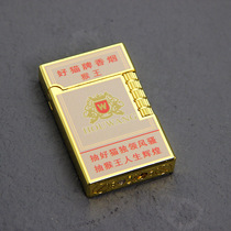 Nostalgic classic customized Cat brand Monkey King cigarette box logo metal piano sound jingle side sliding lighter grinding wheel
