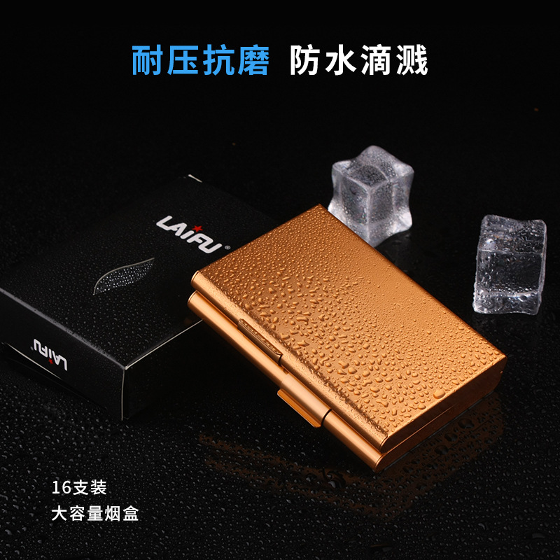 Come Fu Brands Pure Aluminum Alloy Tobacco Box Metal Clip Ultra-thin Practical Portable Monolayer Square Anti Pressure Water Tide 16 Support