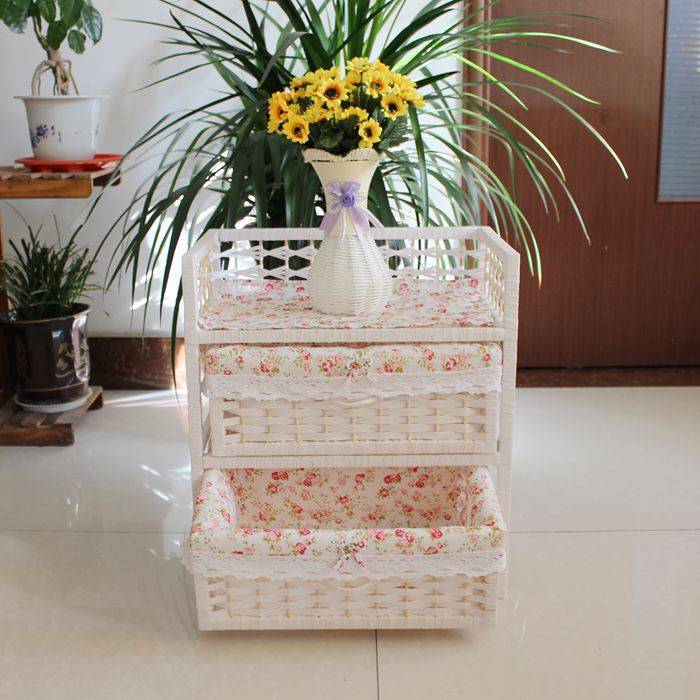 Tianyuan Yi nhà rơm mây tủ lưu trữ đơn giản phong cách châu Âu tủ tủ đầu giường bé tủ quần áo ngăn kéo phong cách mục vụ - Buồng mẫu tủ giày dép bằng gỗ