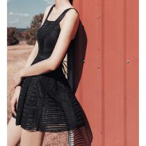 One-piece swimsuit Female skirt thin belly cover hot spring conservative small chest gathered steel bracket fashion sexy split swimming suit