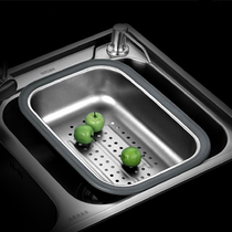One-piece stretch stainless steel sink drain basin pan drain basket fruit vegetable wash basket sink accessories