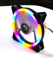Desktop Host Computer Chassis Fan 12cm Extreme Light RGB Double Aperture Solar Eclipse Led Discolored Water Cooled Silent Heat Dissipation
