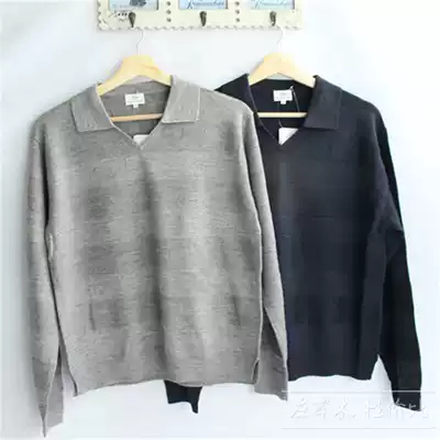 Foreign trade export daily list Men's autumn and winter wool blend knitwear casual lapel long-sleeved inner jacket pullover