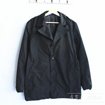 Foreign trade Foreign single mens spring and autumn long windbreaker solid color suit collar business casual windbreaker single coat