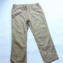 Foreign trade Japanese single mens spring and summer cotton plus fat trousers fat straight pants solid color overalls