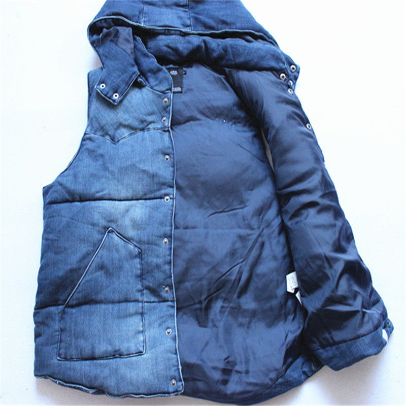 Export men's autumn and winter Japanese single retro plus cotton denim vest pure cotton washed cotton sleeveless vest jacket