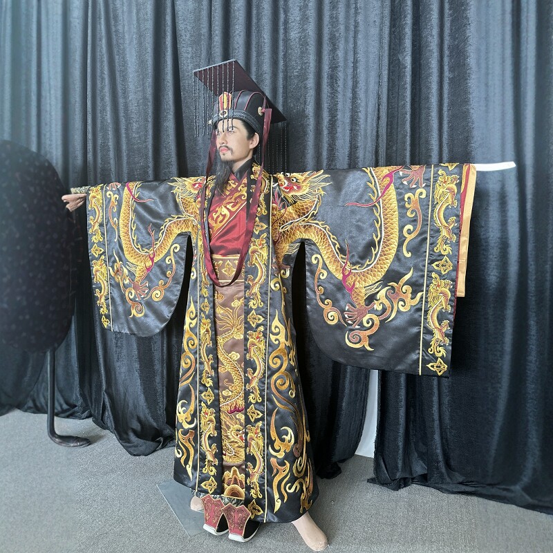 2025，低価 『輝』清朝官服補子/額装 中国刺繍補服蟒袍龍