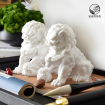 New Chinese Zen resin lion decoration Animal model room bookcase Living room study desktop coffee table soft decoration
