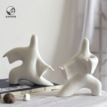 Modern new Chinese Zen White Tai Chi figure decoration model room handicraft living room bookcase soft decoration