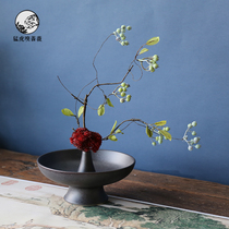 New Chinese style Japanese small original stream ceramic vase flower arrangement simulation flower art coffee table Model Room table decorations