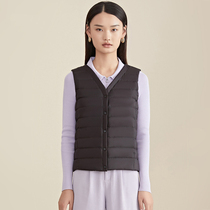2022 New eiderdown waistcoat female short section V collar Korean version loose thermal vest sleeveless waistcoat internal and external wear