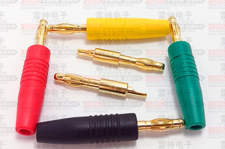 Pure copper gold plated 4mm 2mm 3mm Banana plug High insulation panel Welded lantern plug banana plug