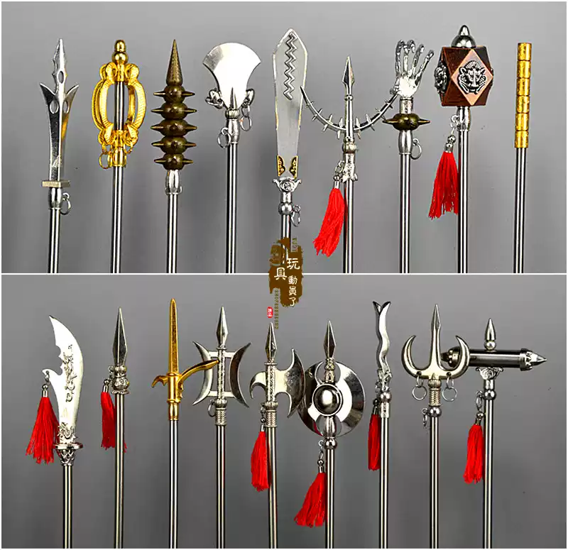1:6三尖两刃刀模型史进杨戬兵器模型古代兵器十八般套装中国古代武器