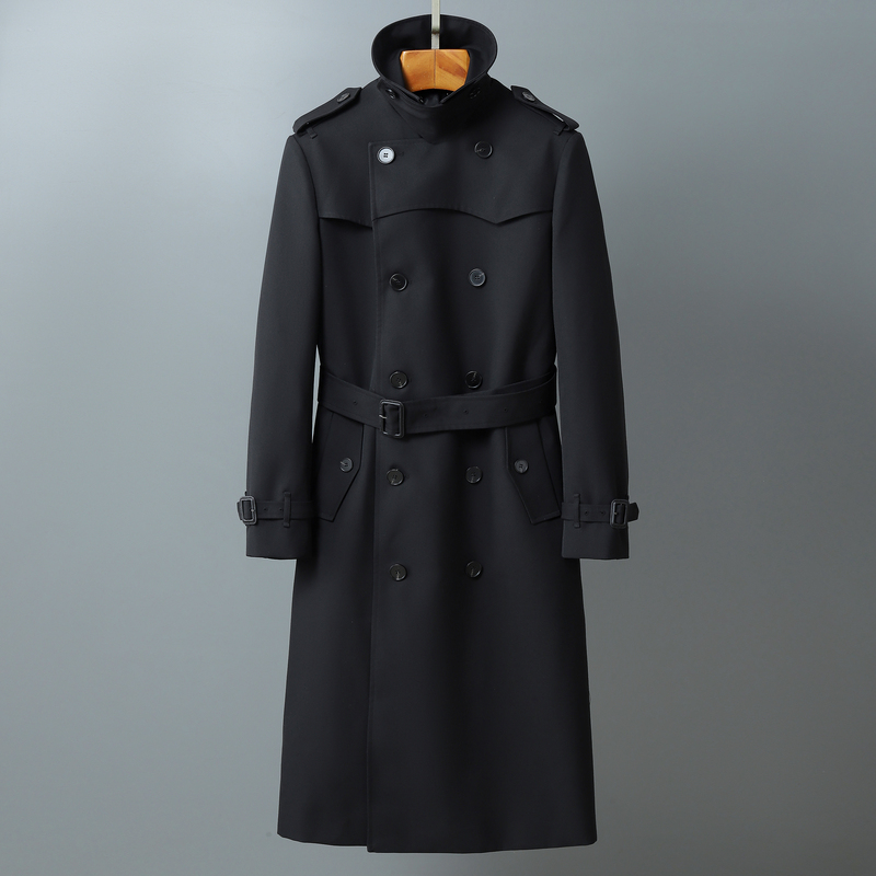 High-End Light Luxury Men's Fine Wool Long Double-Breasted Trench Coat Business Overcoat Wrinkle-Resistant Waterproof Autumn High-End Light Luxury Men's Fine Wool Long Double-Breasted Trench Coat Business Overcoat Wrinkle-Resistant Waterproof Autumn