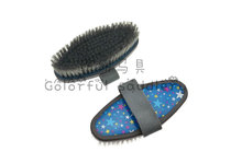 Foreign trade horse brushes rubber-coated and printed horse brushes soft-bristled horse brushes hard-bristled plastic horse brushes and harness supplies