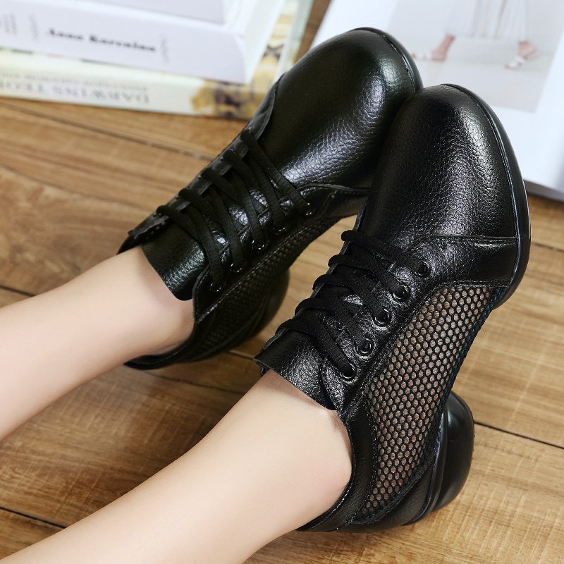 Summer New Water Soldiers Dance Jazz Fitness Dancing Shoes Dance Shoes Women Soft-bottom Modern Square Dance Shoes Genuine Leather Women Shoes