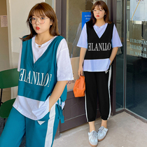 Fat Son Clothes Women Loose Trendy Suit Fat Mm Women Wear Summer Clothes Fat Sister Clothing Fashion Foreign Gas