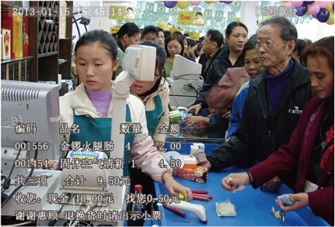 [网络摄像机超市pos机字符叠加器叠加效果图]