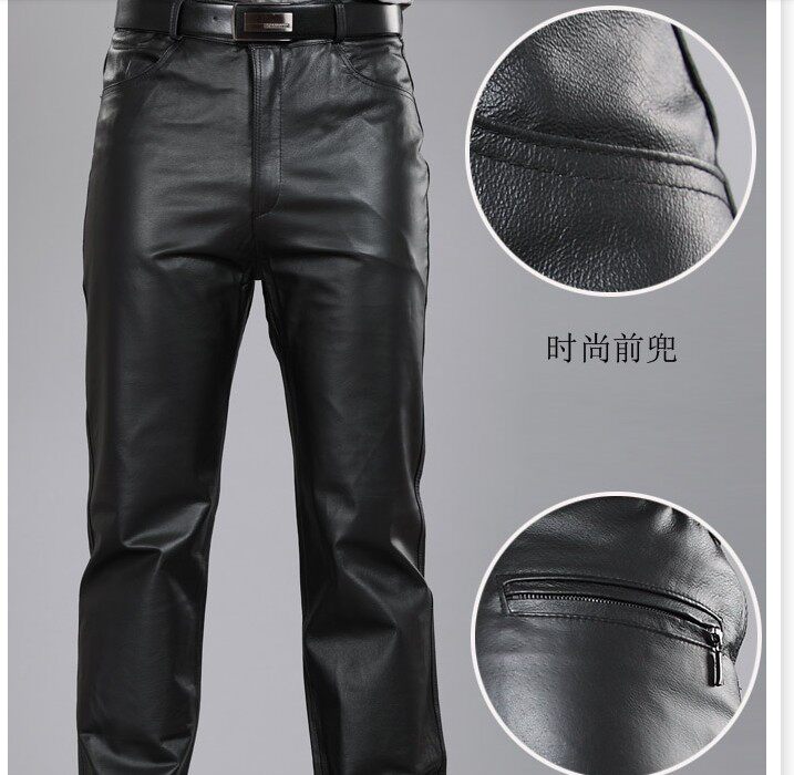 Pantalon cuir homme droit pour hiver - Ref 1492220 Image 7