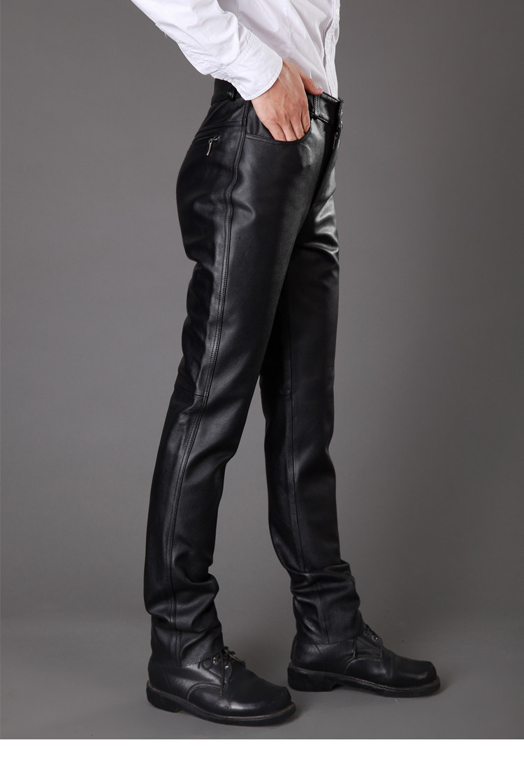 Pantalon cuir homme droit pour hiver - Ref 1482641 Image 8