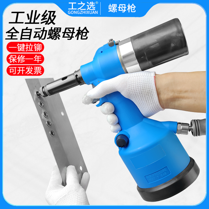 Taiwan Pneumatic Riveting Nut Gun Fully Automatic Hydraulic Riveting Machine Pulling Mother Gun Riveting Gun Riveting Gun Stainless Steel Nail