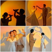 New Wedding Photography Props Sunset Light Theme Decoration Nets Red Photo Projection Tonic Light Twilight Atmosphere Light