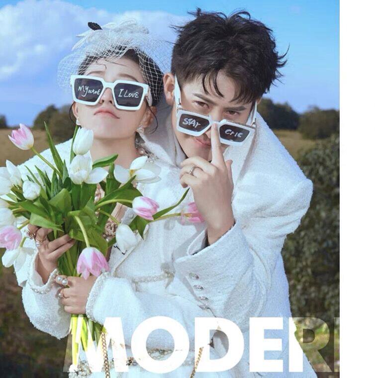 New Wedding Photography Photography Props Fashion Letter Glasses Exterior View Brigade Clap Tulip Sunglasses Street Beat Sunglasses