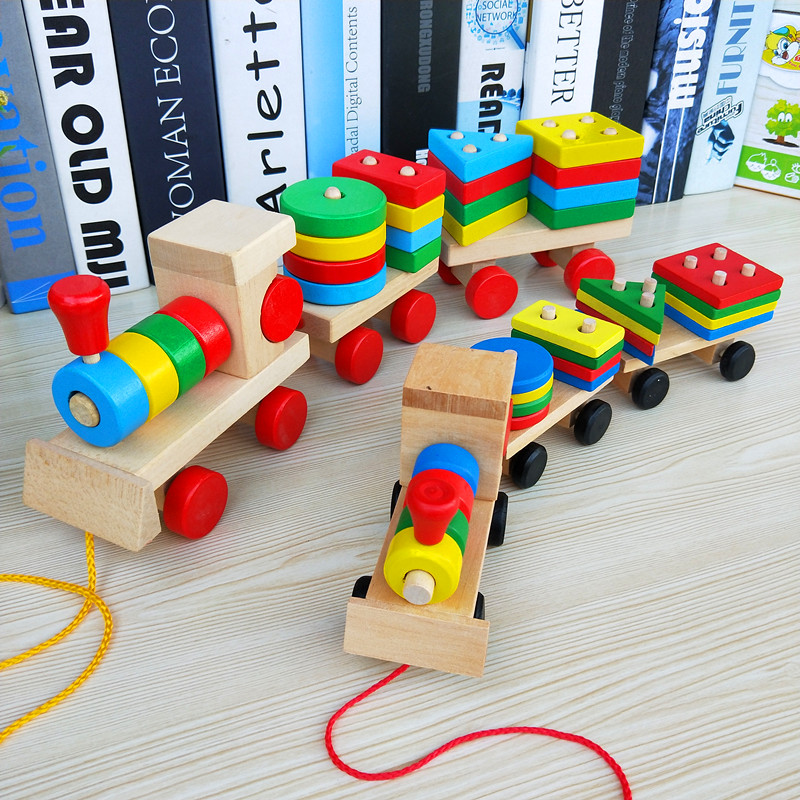 Large Number Shape Pairing Tug Train Toddler Toddler Baby 1-2-3-4 Year Old Boy Girl 5 Puzzle Early Education Toys