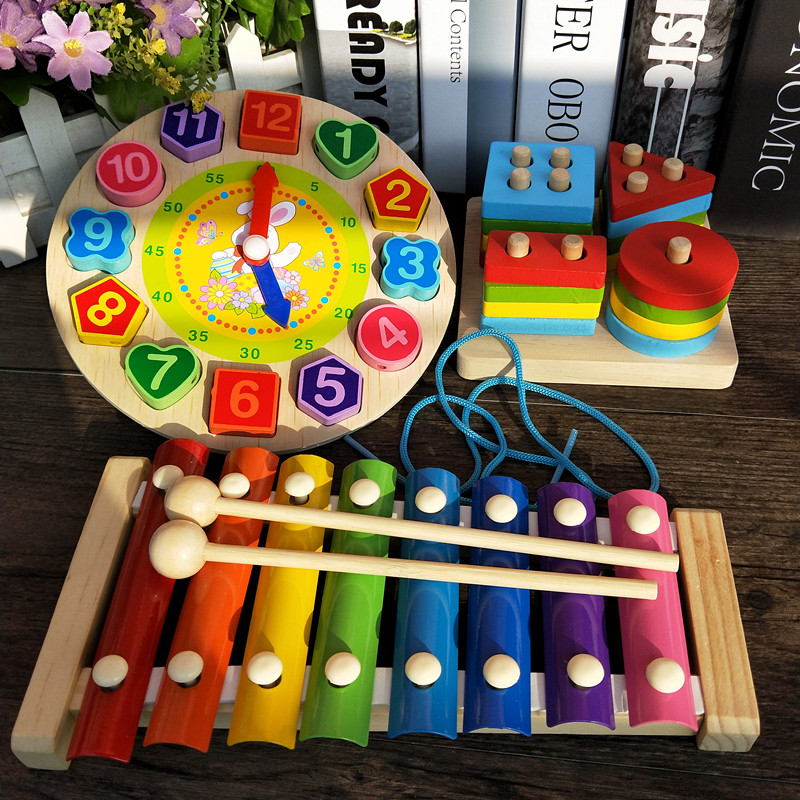 Children wrap beads Beads Toy Baby Baby Wearing Beads early teaching puzzle building blocks 0-1-2-3 years old male girl