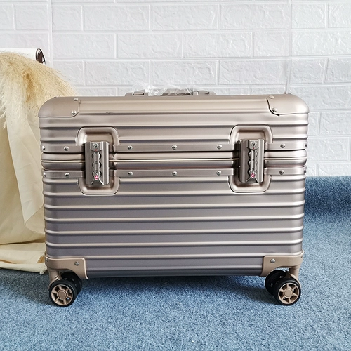 Металлический модный универсальный чемодан подходит для мужчин и женщин, алюминиево-магниевый сплав, 18 дюймов, 25 дюймов