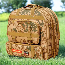 Camouflage fish protection bag backpack two-layer three-layer canvas fishing chair bag fishing multi-functional storage bag river pole bag