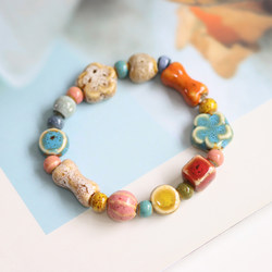 A wisp of porcelain ethnic style literary colorful ceramic bracelet Chinese style national style creation Jingdezhen bracelet student gift 389