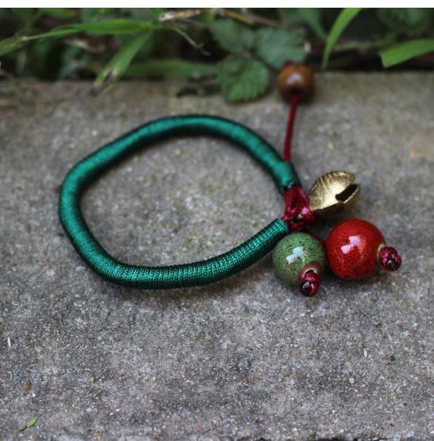 Boutique [Taozhu Bell] Đồ trang sức thủ công theo phong cách dân tộc retro Vòng tay gốm Nhà sản xuất ưu đãi đặc biệt đợt 27 vòng gỗ
