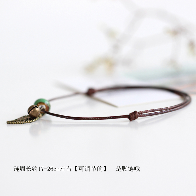 [Light shoal] dệt kim đơn giản thời trang dân tộc phong cách tươi mới và phổ biến vòng chân nữ - Vòng chân những mẫu lắc chân đẹp nhất