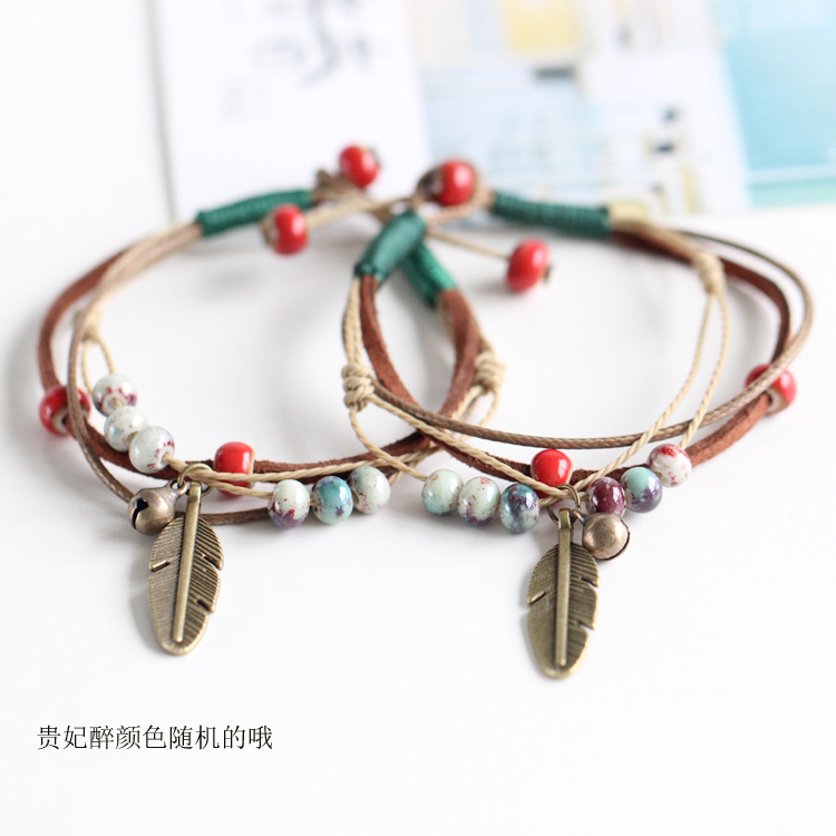 [Nei Yu Yu] thủ công chuẩn bị sáng tạo vòng tay gốm boho trang sức nhỏ phổ biến 129 vòng tay đá