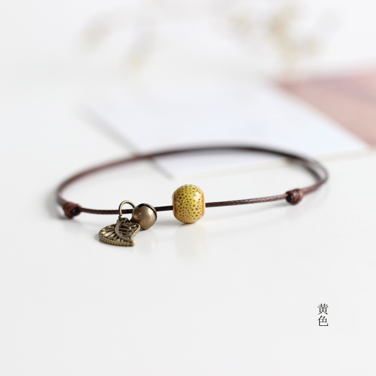 [Light shoal] dệt kim đơn giản thời trang dân tộc phong cách tươi mới và phổ biến vòng chân nữ - Vòng chân những mẫu lắc chân đẹp nhất