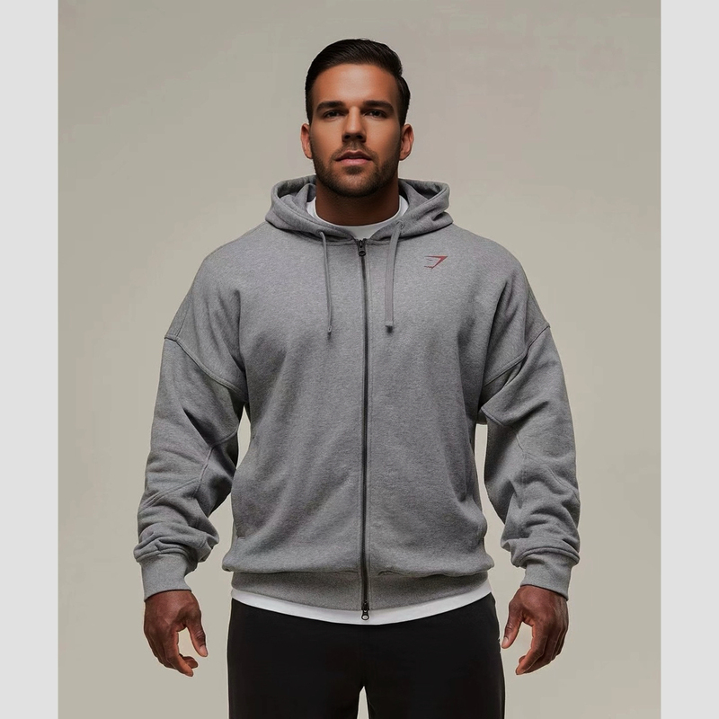 Gymshark Power Wordmark Men's Loose-Fitting Spring and Autumn Sports Casual Zipper Jacket, Same Style as Chris's