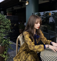 Cold wind high-end spring womens clothing 2022 new French retro chiffon polka dot pleated dress Hepburn