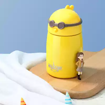 Student Korean version of the simple little yellow chicken insulation cup large capacity cute water cup for men and women
