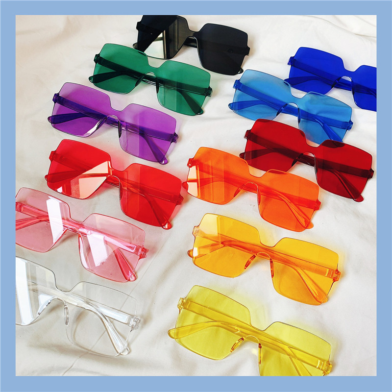 Sunglasses female big frame baby star same net red jelly color large box sunglasses bunny face small sunglasses
