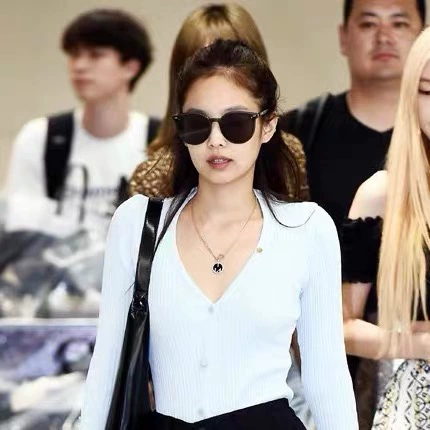 Новые солнцезащитные очки с заклепками в стиле Дженни, корейские ретро, в большой оправе, с круглым лицом, женские поляризационные солнцезащитные очки со звездами, парный стиль