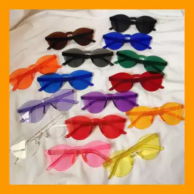 China's new rap jelly color mirror Korean version of transparent one-piece sunglasses
