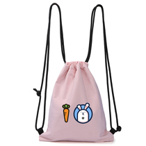 Korean cute little rabbit carrot illustration backpack female schoolbag Joker mini corset pocket drawstring backpack