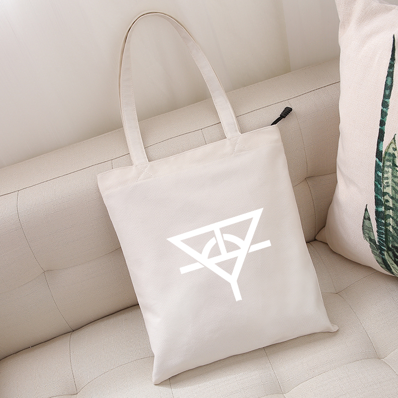 Hua Chenyu peripheral canvas bag Simple small fresh canvas bag School bag Large capacity zipper shoulder bag tote bag