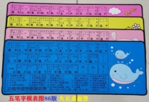 Wubi radical table diagram mouse pad oversized trumpet shortcut key chart pad desk pad student writing desktop