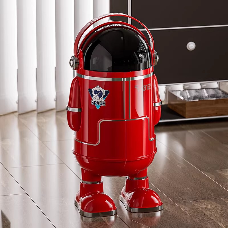 Japanese Imported Mujie Trash Can for Home Use in Living Room, Bedroom, Kitchen, Large Capacity with Lid, Astronaut Design