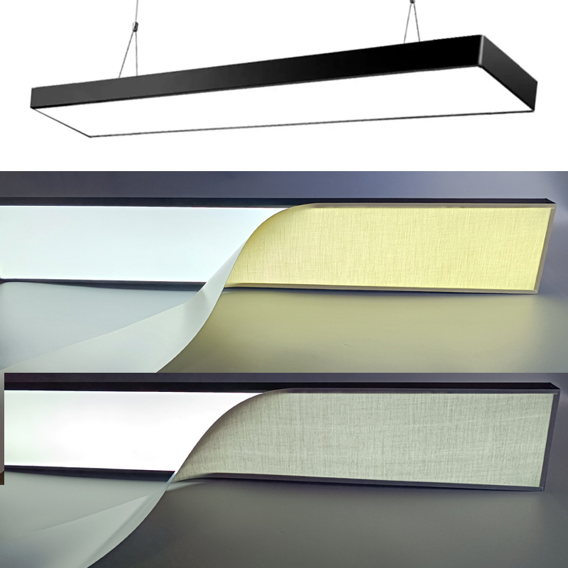 Long Strip Chandelier with Light-Shielding Panels, Flame-Retardant, High-Temperature Resistant, Soft Light, Anti-Glare, Light-Blocking Panels to Protect Eyes, Ceiling Chandelier Cover